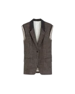 GILET IN LANA MONOPETTO
