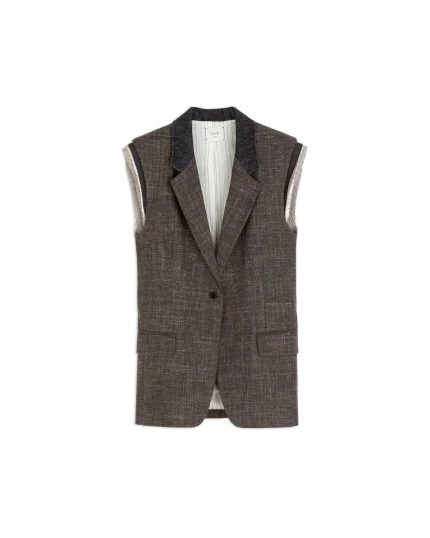GILET IN LANA MONOPETTO