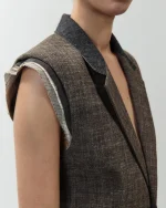 GILET IN LANA MONOPETTO