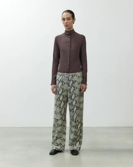 PANTALONE IN PELLE STAMPA PITONE