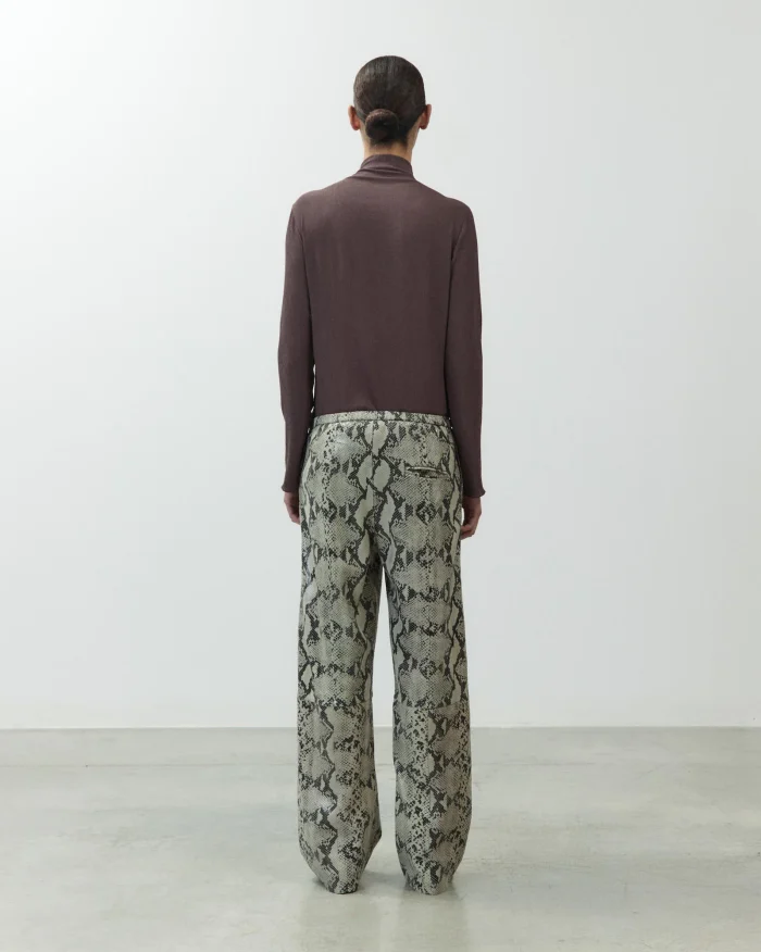 PANTALONE IN PELLE STAMPA PITONE