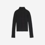 PULLOVER A COSTE COLLO ALTO MELANZANA