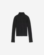PULLOVER A COSTE COLLO ALTO MELANZANA
