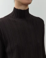 PULLOVER A COSTE COLLO ALTO MELANZANA