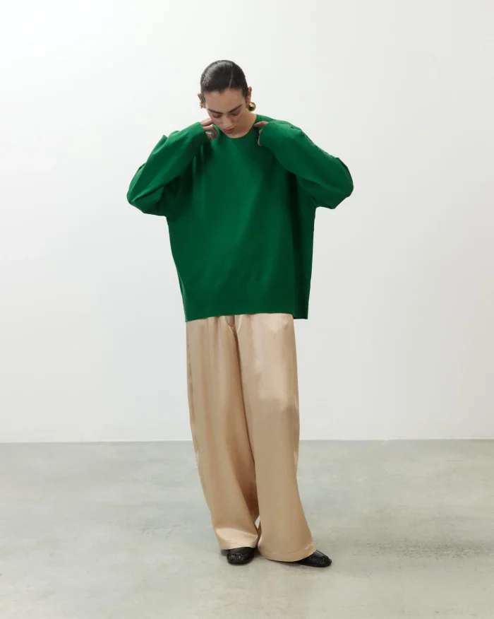 PULLOVER OVERSIZE GIROCOLLO SMERALDO