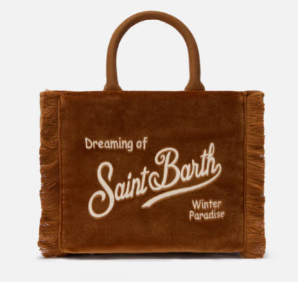 Saint Barth Borsa a mano Vanity Mini Velvet in velluto