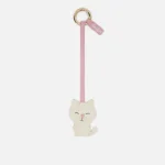 Bag Charm gatto in pelle bianca