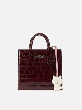 Bag Charm gatto in pelle bianca