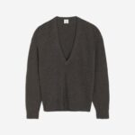 PULLOVER SCOLLO A V LANA COLOR CAFFE'