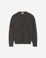 PULLOVER SCOLLO A V LANA COLOR CAFFE'