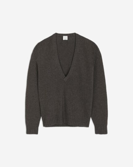 PULLOVER SCOLLO A V LANA COLOR CAFFE'