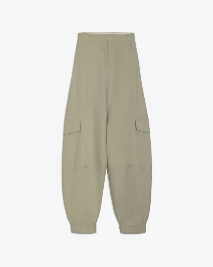 PANTALONE CARGO IN LANA SALVIA