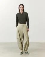 PANTALONE CARGO IN LANA SALVIA