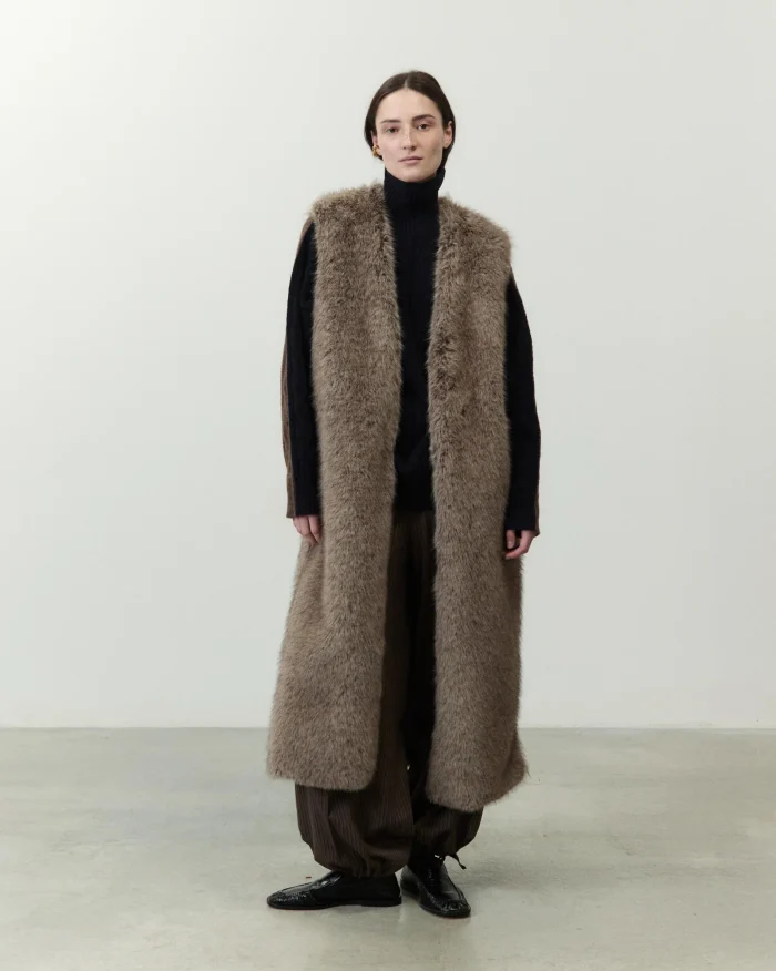 GILET LUNGO ECO FUR