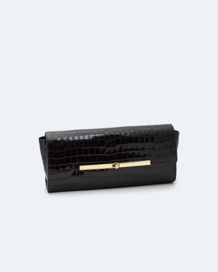 CLUTCH BAG IN PELLE EFFETTO COCCODRILLO