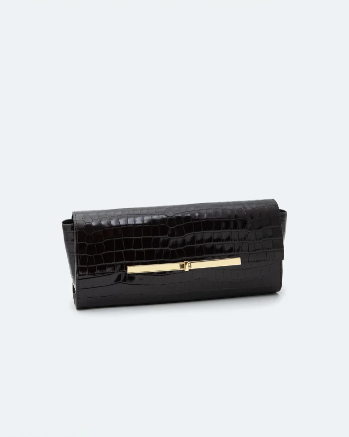 CLUTCH BAG IN PELLE EFFETTO COCCODRILLO
