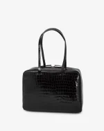 BOWLING BAG IN PELLE EFFETTO COCCODRILLO