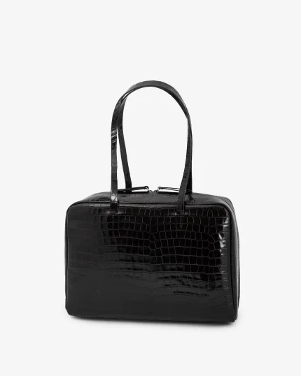 BOWLING BAG IN PELLE EFFETTO COCCODRILLO
