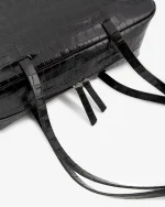 BOWLING BAG IN PELLE EFFETTO COCCODRILLO