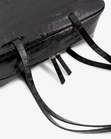 BOWLING BAG IN PELLE EFFETTO COCCODRILLO