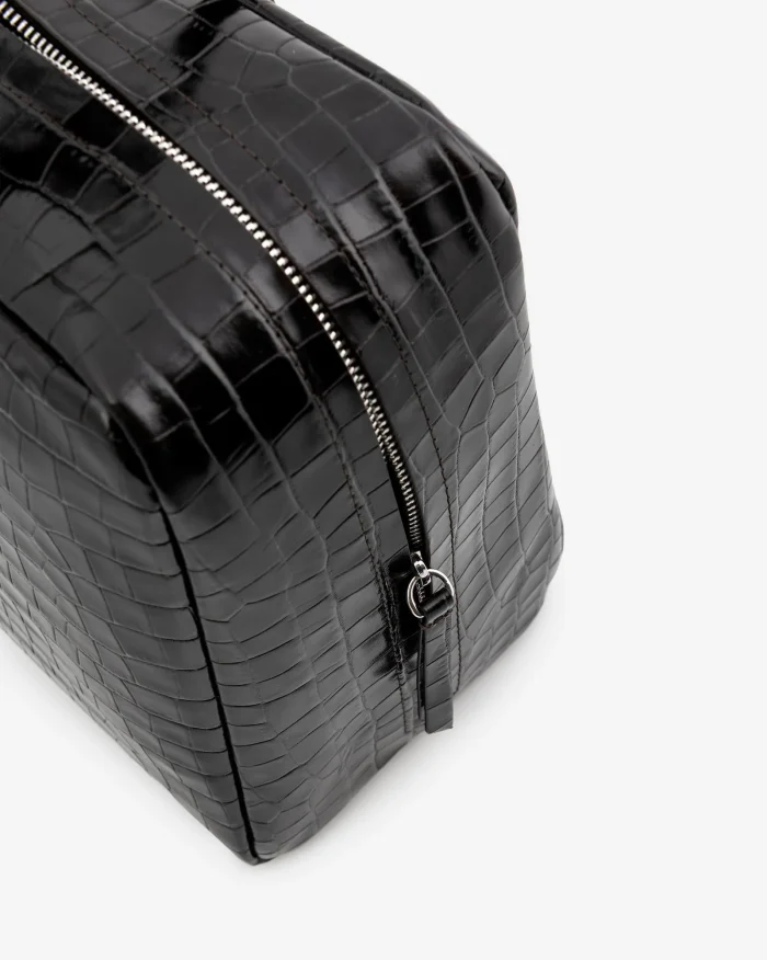 BOWLING BAG IN PELLE EFFETTO COCCODRILLO