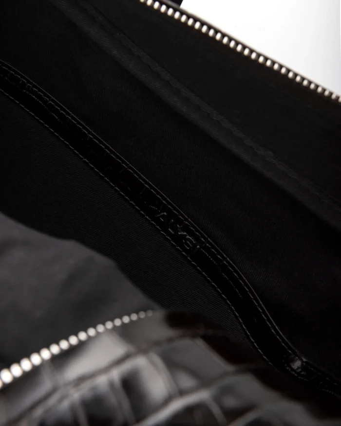 BOWLING BAG IN PELLE EFFETTO COCCODRILLO