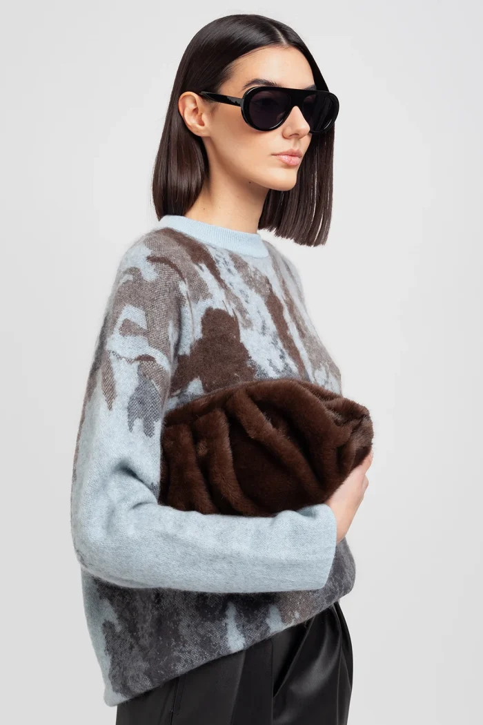 CLUTCH IN ECOPELLICCIA Brown