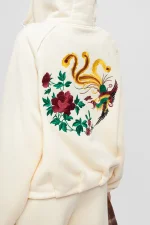 FELPA HOODIE RICAMATA Banana yellow