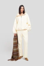 FELPA HOODIE RICAMATA Banana yellow