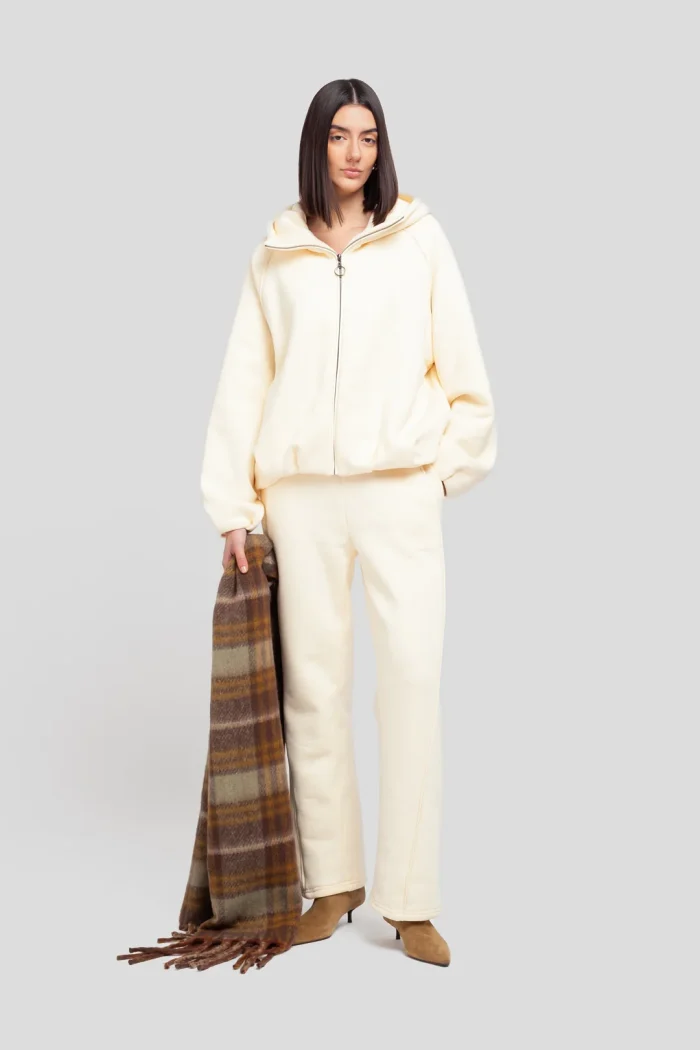 FELPA HOODIE RICAMATA Banana yellow