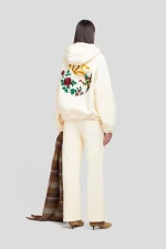 FELPA HOODIE RICAMATA Banana yellow