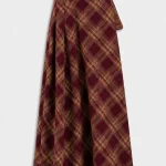 MAXI GONNA IN TARTAN Wine big check