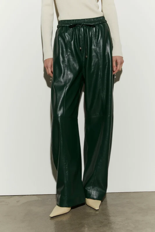 PANTALONE IN ECOPELLE NERO