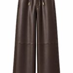 PANTALONE IN ECOPELLE MARRONE