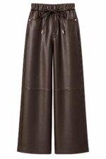 PANTALONE IN ECOPELLE MARRONE