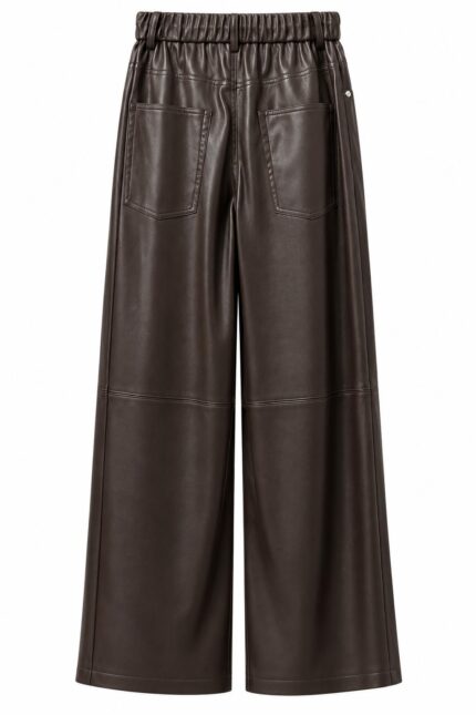 PANTALONE IN ECOPELLE MARRONE