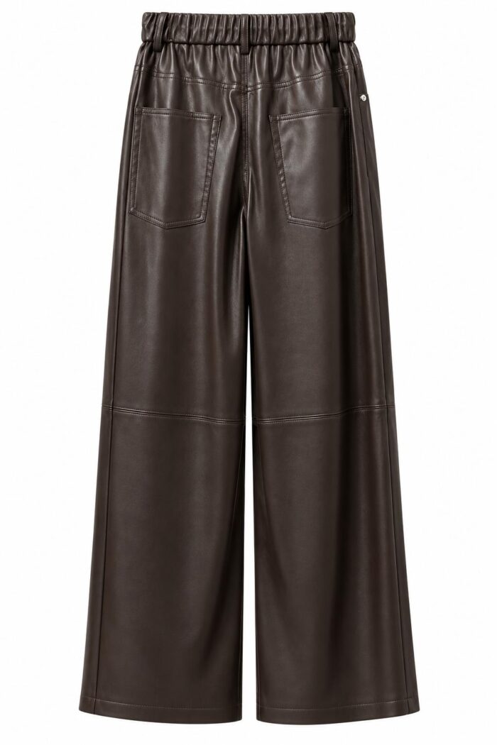 PANTALONE IN ECOPELLE MARRONE