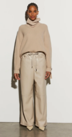 PANTALONE IN ECOPELLE PANNA
