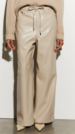 PANTALONE IN ECOPELLE PANNA