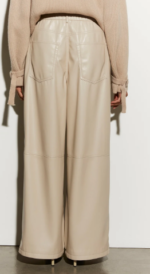 PANTALONE IN ECOPELLE PANNA