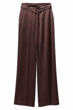 PANTALONE IN RASO MARRONE