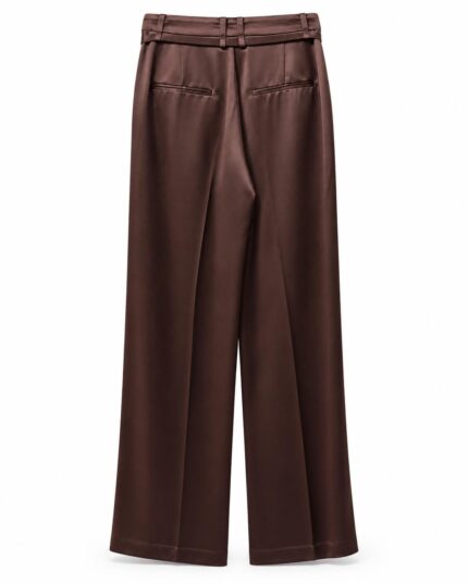 PANTALONE IN RASO MARRONE