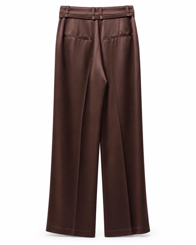PANTALONE IN RASO MARRONE