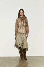 CAMICIA IN PIZZO CON LACCIO A FOULARD