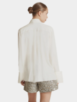 Camicia in viscosa di seta con cravatta Chanel