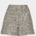 Shorts in tweed con paillettes