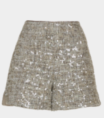 Shorts in tweed con paillettes