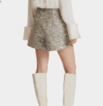 Shorts in tweed con paillettes